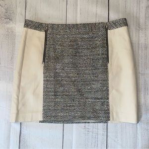 Club Monaco Women's Skirts Club Monaco Glitter White Leather Mini Skirt